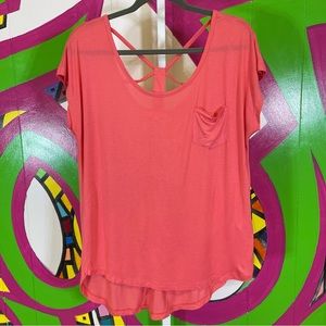 Mine, Strappy Blouse. Coral Color. Size Large. In excellent condition!